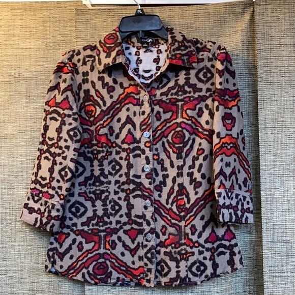 East 5th button down linen blend blouse shirt - Picture 1 of 7